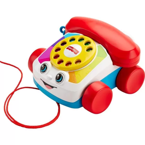 FisherPrice Toddler Pull Toy Chatter Telephone Pretend Phone With Rotary Dial And Wheels For Walking Play Ages 1 YearsFisherPrice Toddler Pull Toy Chatter Telephone Pretend Phone With Rotary Dial And Wheels For Walking Play Ages 1 Years