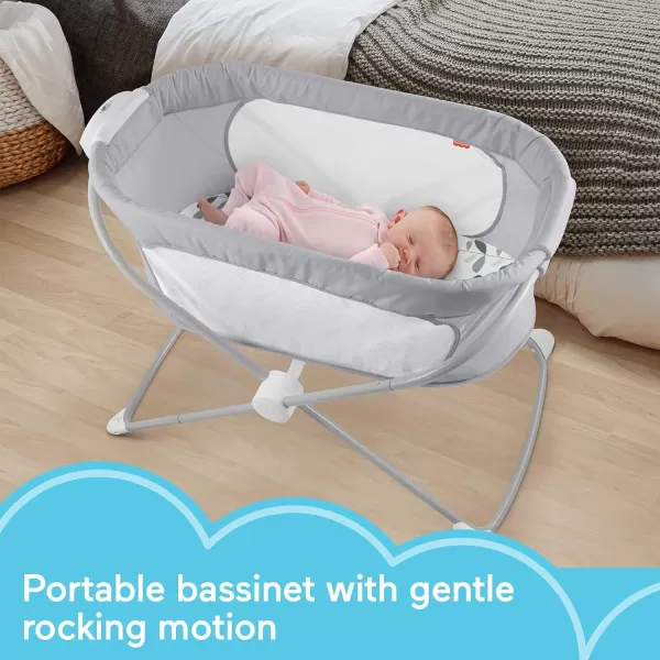 FisherPrice Baby Crib Soothing View Bassinet Portable Cradle with Mesh Sides and Slim Fold for Travel Climbing Leaves Amazon ExclusiveClimbing Leaves