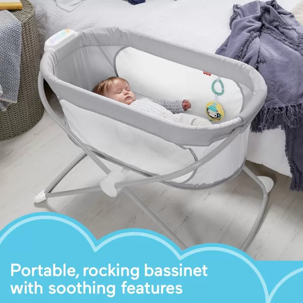 FisherPrice Baby Crib Soothing View Bassinet Portable Cradle with Mesh Sides and Slim Fold for Travel Climbing Leaves Amazon ExclusiveHearthstone