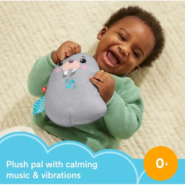 FisherPrice Baby Infant Sound Machine Chill Vibes Walrus Soother Plush Baby Toy with Music Vibrationsnbspamp Customizable SettingsWalrus