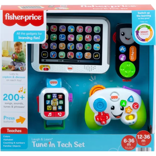 FisherPrice Laugh amp Learn Baby Learning Toys Tune In Tech Gift Set of 4 Interactive Pretend Play Toys for Ages 6 monthsFisherPrice Laugh amp Learn Baby Learning Toys Tune In Tech Gift Set of 4 Interactive Pretend Play Toys for Ages 6 months