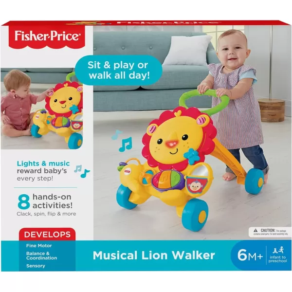 FisherPrice Musical Lion Walker baby push toy with music and activities for infants and toddlersStandard Standard Packaging