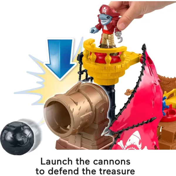 Imaginext Preschool Toy Shark Bite Pirate Ship Playset With Figure amp Accessories For Pretend Play Ages 3 YearsEco packaging Playset