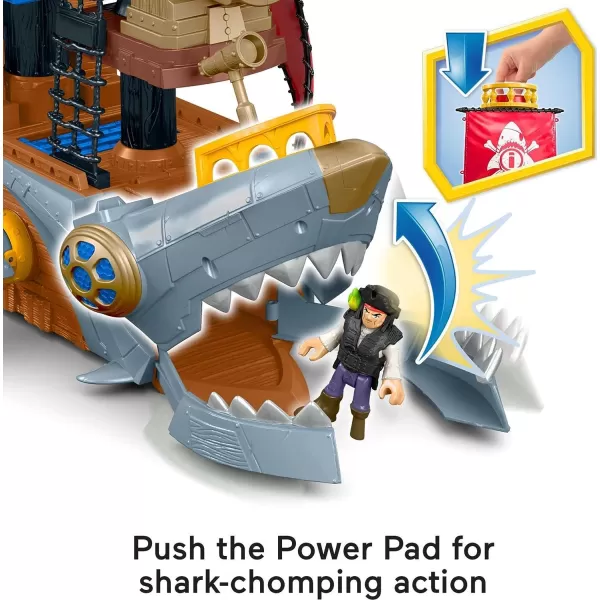 Imaginext Preschool Toy Shark Bite Pirate Ship Playset With Figure amp Accessories For Pretend Play Ages 3 YearsEco packaging Playset