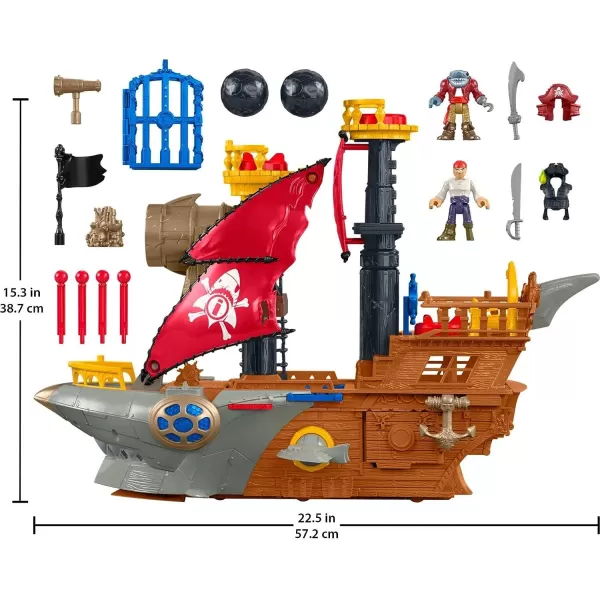 Imaginext Preschool Toy Shark Bite Pirate Ship Playset With Figure amp Accessories For Pretend Play Ages 3 YearsEco packaging Playset