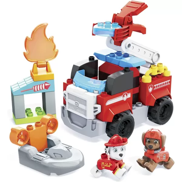 MEGA BLOKS Paw Patrol Marshalls City Fire Rescue Toy Building Set With 32 Jr Bricks Marshall and Zuma Figures Gift Set For Boys and Girls Ages 3MEGA BLOKS Paw Patrol Marshalls City Fire Rescue Toy Building Set With 32 Jr Bricks Marshall and Zuma Figures Gift Set For Boys and Girls Ages 3