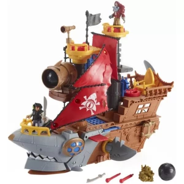 Imaginext Preschool Toy Shark Bite Pirate Ship Playset With Figure amp Accessories For Pretend Play Ages 3 YearsStandard Playset