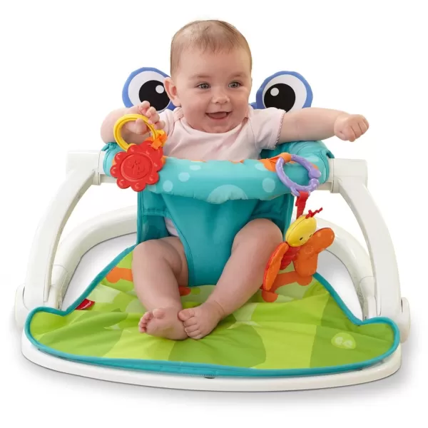 FisherPrice Baby Portable Chair SitMeUp Floor Seat with BPAFree Teether and Crinkle Toy Froggy Seat PadFisherPrice Baby Portable Chair SitMeUp Floor Seat with BPAFree Teether and Crinkle Toy Froggy Seat Pad