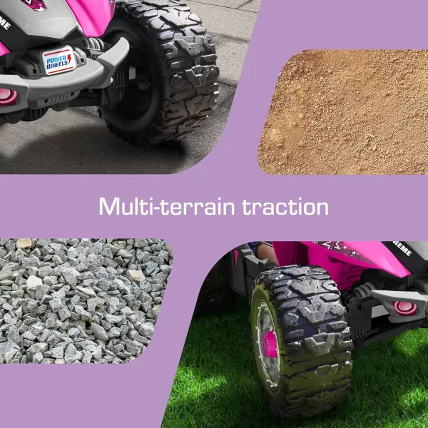 Power Wheels Dune Racer Extreme RideOn BatteryPowered Vehicle For Preschool Kids MultiTerrain Traction Seats 2 PinkDune Racer Pink  Battery