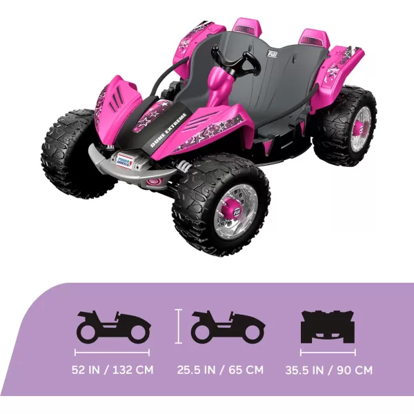 Power Wheels Dune Racer Extreme RideOn BatteryPowered Vehicle For Preschool Kids MultiTerrain Traction Seats 2 PinkDune Racer Pink