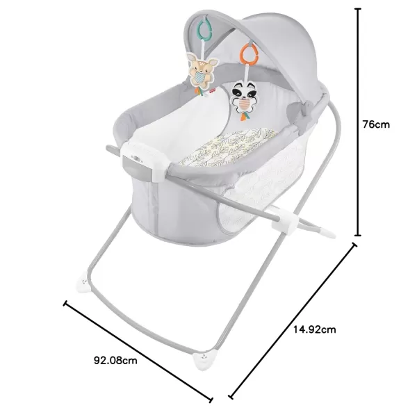 FisherPrice Baby Bedside Sleeper Soothing View Projection Bassinet with Lights Music Sounds and Vibrations Fawning Leaves Amazon ExclusiveFawning Leaves