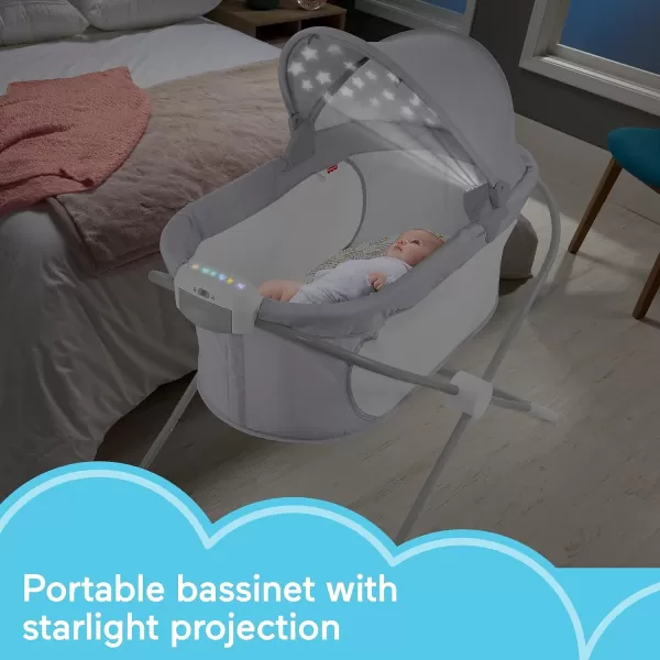 FisherPrice Baby Bedside Sleeper Soothing View Projection Bassinet with Lights Music Sounds and Vibrations Fawning Leaves Amazon ExclusiveFawning Leaves