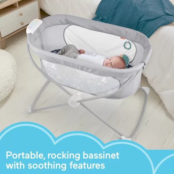 FisherPrice Baby Bedside Sleeper Soothing View Projection Bassinet with Lights Music Sounds and Vibrations Fawning Leaves Amazon ExclusiveMoonlight Forest