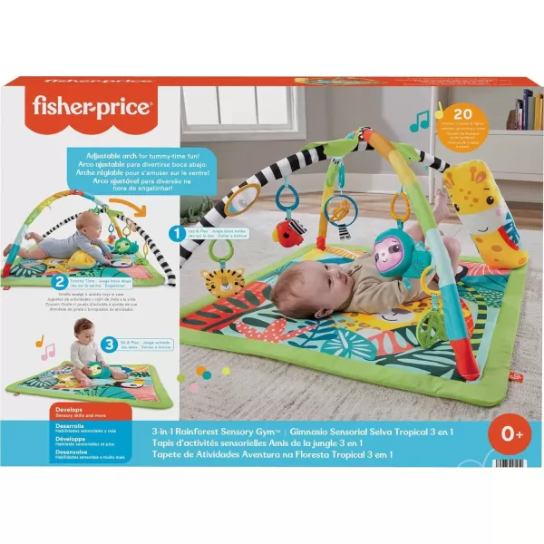 FisherPrice Baby Gift Set 3In1 Music Glow And Grow Gym amp Hedgehog Plush Playmat With 5 Linkable Toys For Newborn Sensory Play3in1 Light amp Sounds Gym