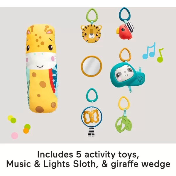 FisherPrice Baby Gift Set 3In1 Music Glow And Grow Gym amp Hedgehog Plush Playmat With 5 Linkable Toys For Newborn Sensory Play3in1 Light amp Sounds Gym