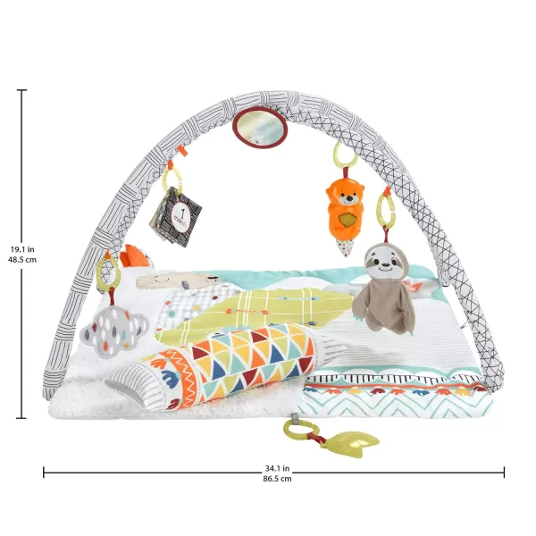 FisherPrice Baby Gift Set 3In1 Music Glow And Grow Gym amp Hedgehog Plush Playmat With 5 Linkable Toys For Newborn Sensory PlayPerfect Sense Activity Gym