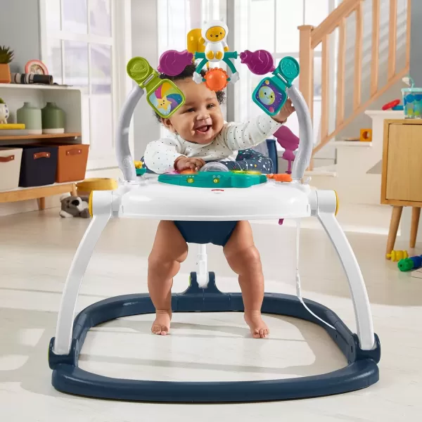 FisherPrice Baby Jumperoo Bouncer and Activity Center with Lights and Sounds Astro Kitty SpaceSaverAstro Kitty