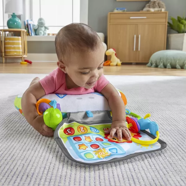 FisherPrice Baby Littlest Gamer Tummy Time Wedge with 2 Linkable Baby Toys for Newborn Gross Motor Skill amp Sensory DevelopmentLittlest Gamer Wedge