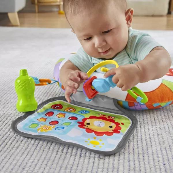 FisherPrice Baby Littlest Gamer Tummy Time Wedge with 2 Linkable Baby Toys for Newborn Gross Motor Skill amp Sensory DevelopmentLittlest Gamer Wedge