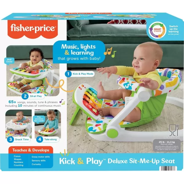 FisherPrice Baby Portable Baby Chair Kick amp Play Deluxe SitMeUp Seat With Piano Learning Toy amp Snack Tray For Infants To ToddlersPinkKampP Sit Me Up Green