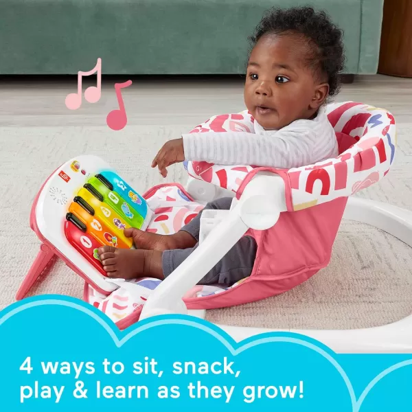 FisherPrice Baby Portable Baby Chair Kick amp Play Deluxe SitMeUp Seat With Piano Learning Toy amp Snack Tray For Infants To ToddlersPinkKampP Sit Me Up Pink