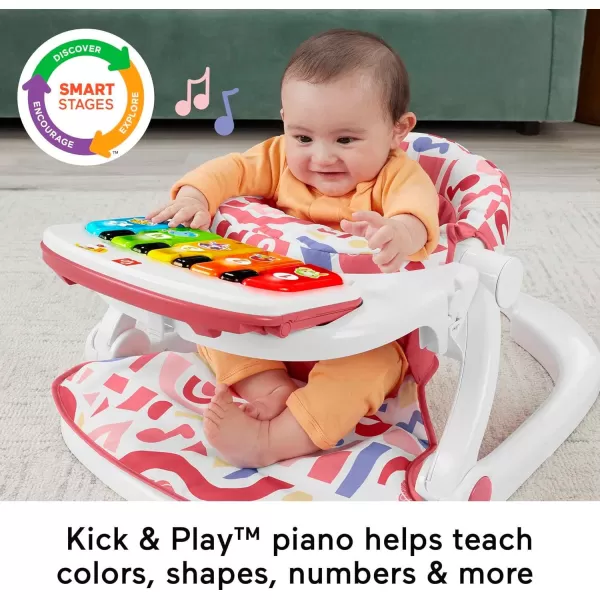 FisherPrice Baby Portable Baby Chair Kick amp Play Deluxe SitMeUp Seat With Piano Learning Toy amp Snack Tray For Infants To ToddlersPinkKampP Sit Me Up Pink