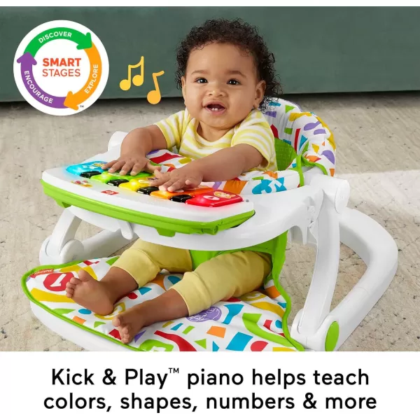 FisherPrice Baby Portable Baby Chair Kick amp Play Deluxe SitMeUp Seat With Piano Learning Toy amp Snack Tray For Infants To ToddlersPinkKampP Sit Me Up Green