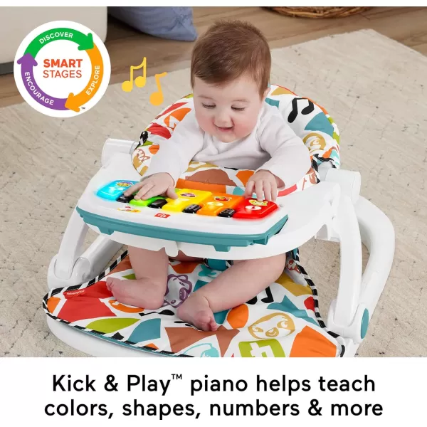 FisherPrice Baby Portable Baby Chair Kick amp Play Deluxe SitMeUp Seat With Piano Learning Toy amp Snack Tray For Infants To ToddlersPinkKampP Sit Me Up Colorful