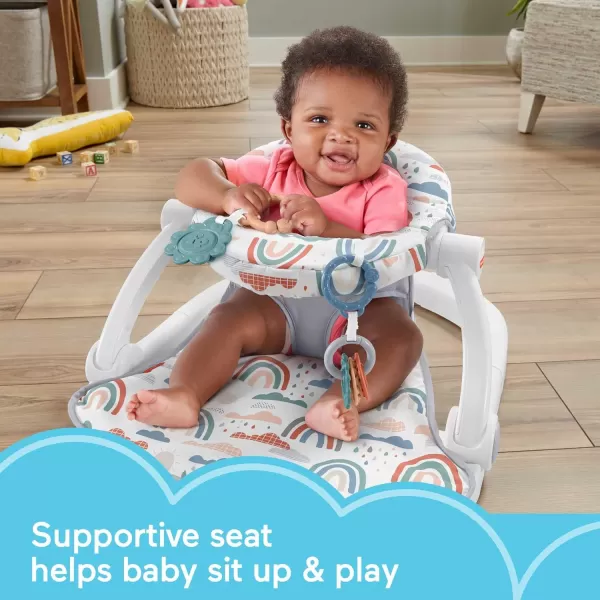 FisherPrice Baby Portable Baby Chair SitMeUp Floor Seat with 2 Developmental Toys Rainbow ShowersFisherPrice Baby Portable Baby Chair SitMeUp Floor Seat with 2 Developmental Toys Rainbow Showers