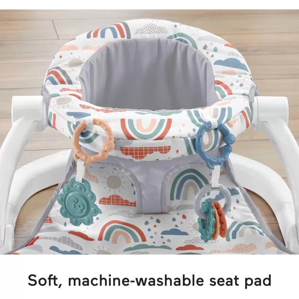 FisherPrice Baby Portable Baby Chair SitMeUp Floor Seat with 2 Developmental Toys Rainbow ShowersFisherPrice Baby Portable Baby Chair SitMeUp Floor Seat with 2 Developmental Toys Rainbow Showers