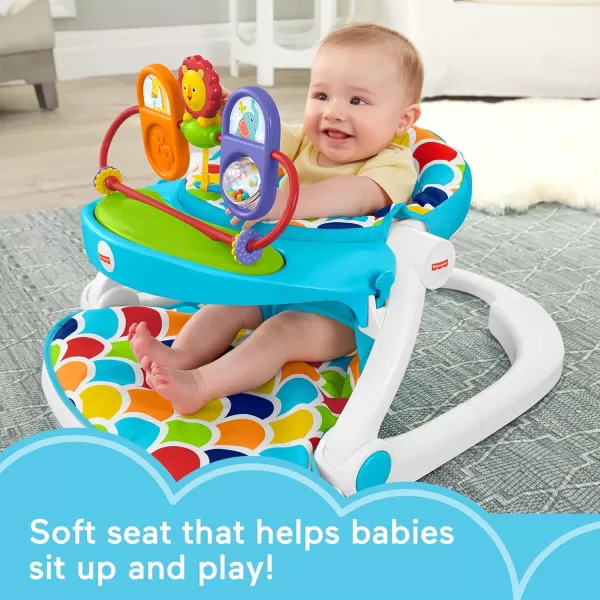 FisherPrice Baby Portable Baby ChairDeluxe SitMeUp Floor Seat with Removable Toys and Snack TrayHappy HillsHappy Hills