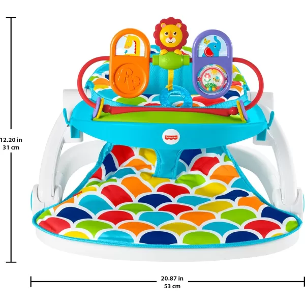 FisherPrice Baby Portable Baby ChairDeluxe SitMeUp Floor Seat with Removable Toys and Snack TrayHappy HillsHappy Hills