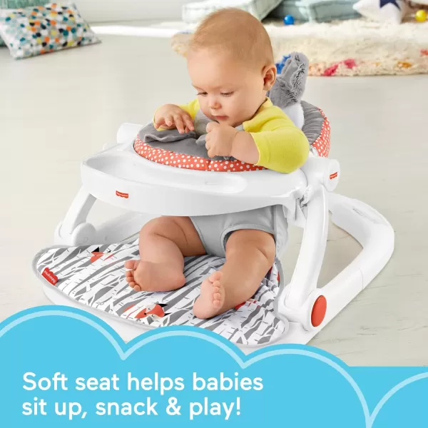 FisherPrice Baby Portable Baby ChairDeluxe SitMeUp Floor Seat with Removable Toys and Snack TrayHappy HillsPeekaboo Fox