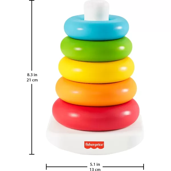 FisherPrice Baby Stacking Toy RockAStack RolyPoly Base With 5 Colorful Rings For Ages 6 MonthsPlantBased Materials