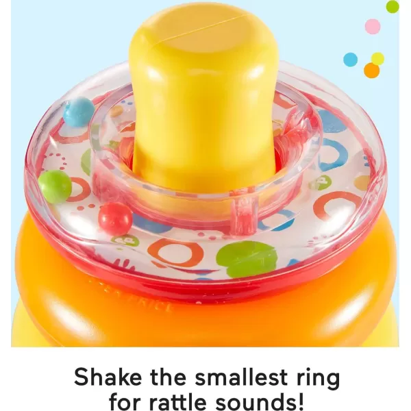 FisherPrice Baby Stacking Toy RockAStack RolyPoly Base With 5 Colorful Rings For Ages 6 MonthsRockAStack