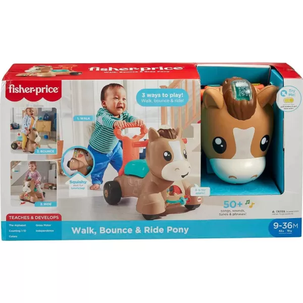 FisherPrice Baby Walker Learning Toy Walk Bounce amp Ride Pony RideOn with Music and Lights for Infants and Toddlers Ages 9 MonthsFisherPrice Baby Walker Learning Toy Walk Bounce amp Ride Pony RideOn with Music and Lights for Infants and Toddlers Ages 9 Months