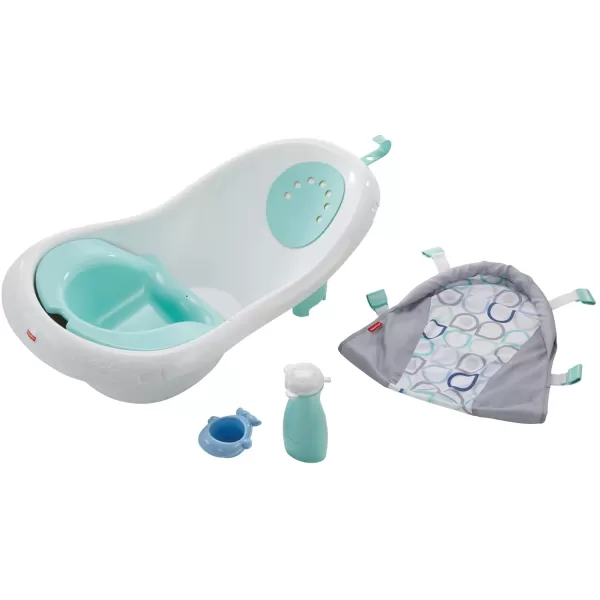 FisherPrice Baby to Toddler Bath 4In1 Sling N Seat Tub with Removable Infant Support and 2 Toys Pacific PebbleBubbles