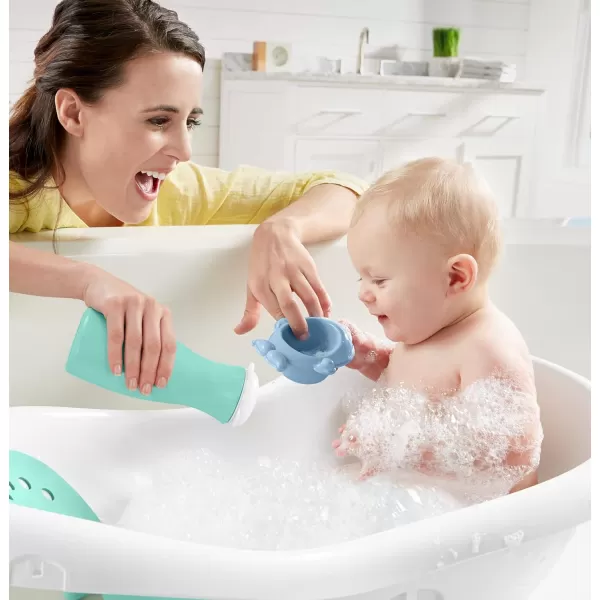 FisherPrice Baby to Toddler Bath 4In1 Sling N Seat Tub with Removable Infant Support and 2 Toys Pacific PebbleBubbles