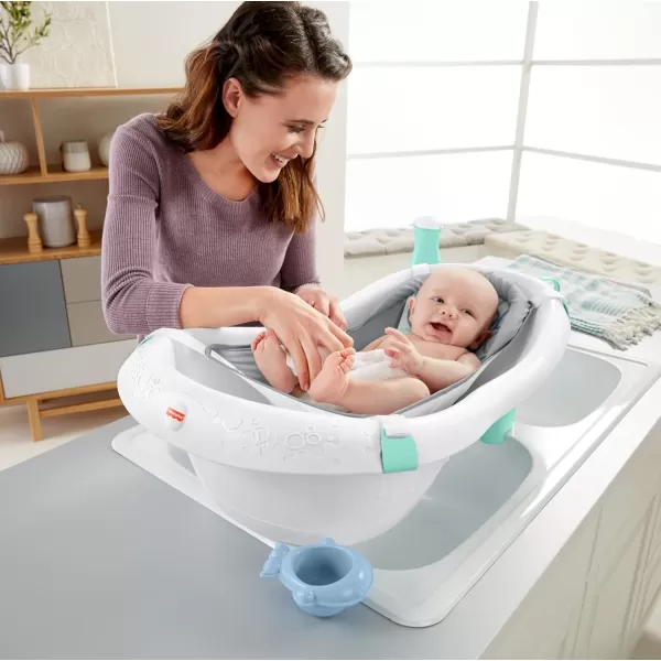 FisherPrice Baby to Toddler Bath 4In1 Sling N Seat Tub with Removable Infant Support and 2 Toys Pacific PebbleBubbles