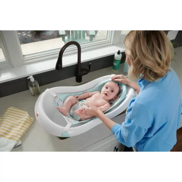 FisherPrice Baby to Toddler Bath 4In1 Sling N Seat Tub with Removable Infant Support and 2 Toys Pacific PebblePacific Pebble