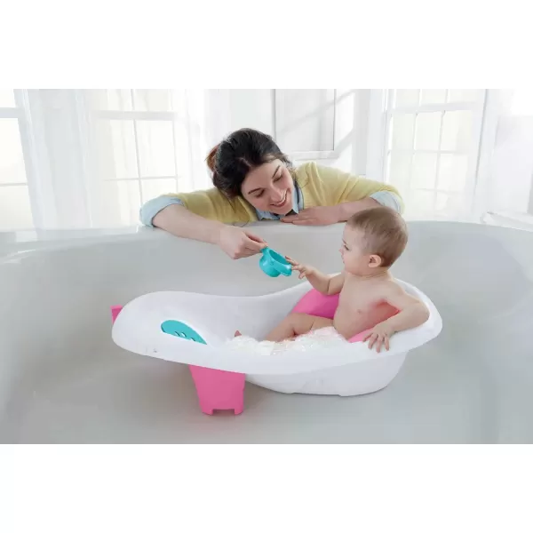 FisherPrice Baby to Toddler Bath 4In1 Sling N Seat Tub with Removable Infant Support and 2 Toys Pacific PebblePink