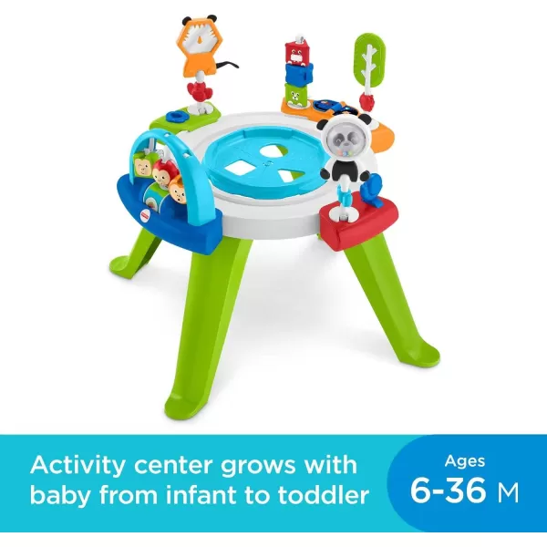 FisherPrice Baby to Toddler Toy 3in1 Spin amp Sort Activity Center and Play Table with 10 Activities Happy Dots Amazon ExclusiveRetro Roar