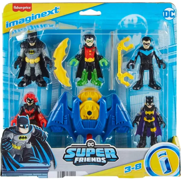 FisherPrice Imaginext DC Super Friends Batman Toys Family Multipack Figure Set with 5 Characters amp 7 Accessories for Ages 3 YearsFisherPrice Imaginext DC Super Friends Batman Toys Family Multipack Figure Set with 5 Characters amp 7 Accessories for Ages 3 Years