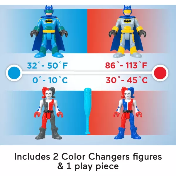 FisherPrice Imaginext DC Super Friends Color Changers Batman amp TwoFace Figure Set for Preschool Pretend Play Ages 3 YearsBatman amp Harley Quinn