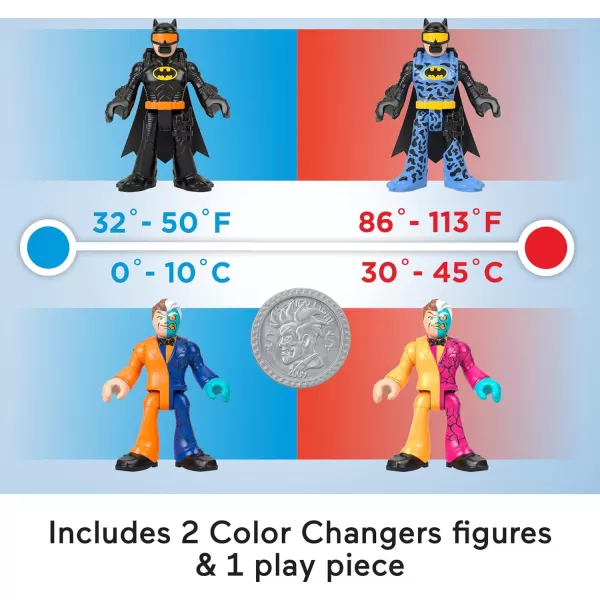 FisherPrice Imaginext DC Super Friends Color Changers Batman amp TwoFace Figure Set for Preschool Pretend Play Ages 3 YearsBatman amp TwoFace