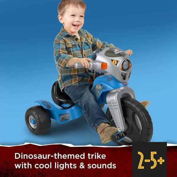 FisherPrice Jurassic World Velociraptor Dinosaur Tricycle Toddler Toy RideOn with Lights Sounds WalkieTalkie and Storage AreaJurassic Park