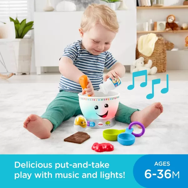 FisherPrice Laugh amp Learn Baby Learning Toy Magic Color Mixing Bowl With Pretend Food Music amp Lights For Ages 6 MonthsMulti