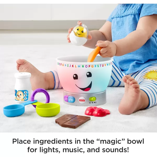 FisherPrice Laugh amp Learn Baby Learning Toy Magic Color Mixing Bowl With Pretend Food Music amp Lights For Ages 6 MonthsMulti