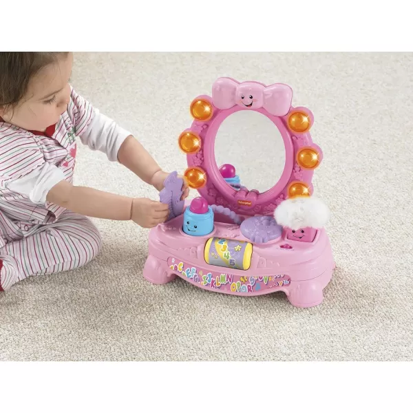 FisherPrice Laugh amp Learn Baby Toy Magical Musical Mirror Pretend Vanity Set with Light Sounds and Learning Songs for Infant to ToddlerFrustrationFree Packaging