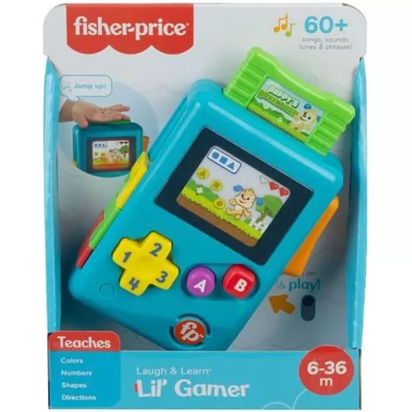 FisherPrice Laugh amp Learn Baby amp Toddler Toy Lil Gamer Pretend Video Game with Lights amp Learning Songs for Ages 6 MonthsBlueLil Gamer